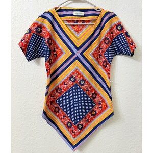 Alex Colman Vintage Colorful Geometric Women's Bandana Tunic Top